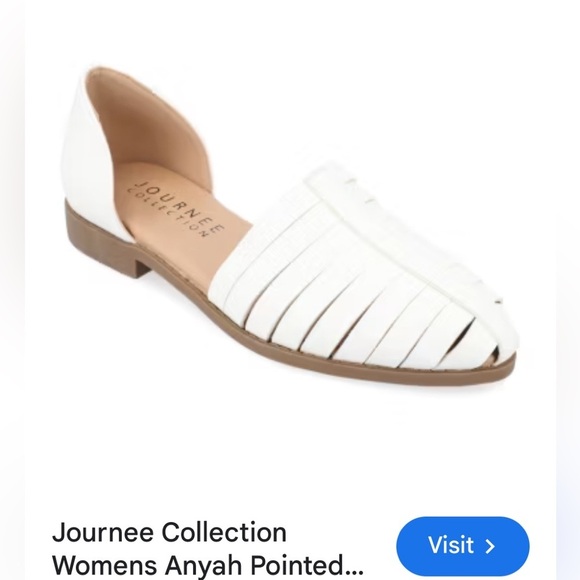 These are faux leather, white, size 10 women's Journee Collection sandal.​ - Picture 11 of 12